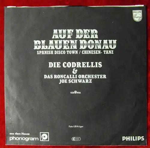 Single Codrellis & Roncalli Orchester: Auf der Blauen Donau (Philips 6005 089) D