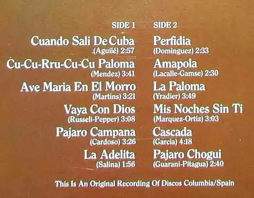 LP Los Buenos Paraguayos: Cuando sali de Cuba (Decca 622943 AF) D 1976