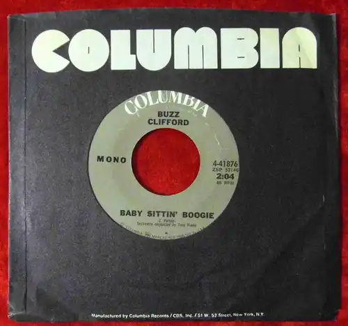 Single Buzz Clifford: Baby Sittin´ Boogie (Columbia 4-41876) US