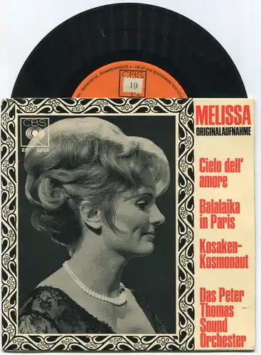 EP Peter Thomas: Melissa + 3 (CBS EP 6280) D 1966 (Durbridge Strassenfeger)