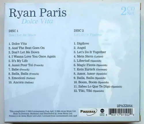 2CD Box Ryan Paris: Dolce Vita (2004)