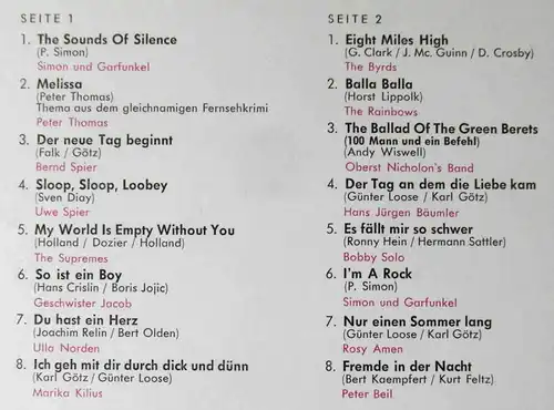 LP CBS Schlager Parade 1966 (Deutscher Schallplattenclub) H 017