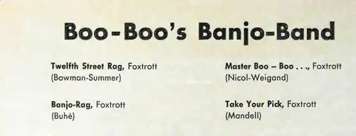 EP Boo Boo´s Banjo Band: Twelfth Street Rag + 3  (Telefunken UX 4856) D