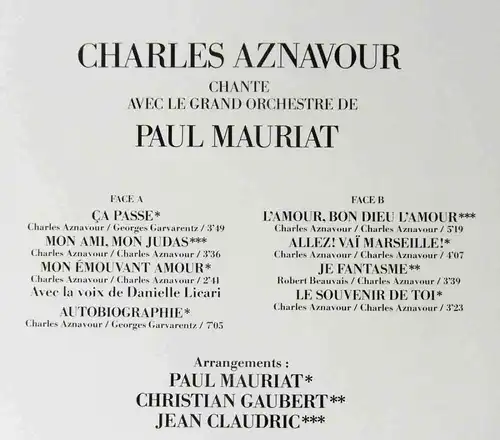 LP Charles Aznavour: Autobiographie (Barclay 0066.062) D 1980