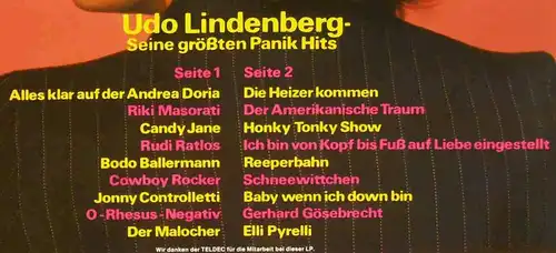 LP Udo Lindenberg: Meine Panik (Arcade ADE G 115) D 1980