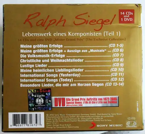 15CD Box Mr. Grand Prix - Ralph Siegel - Lebenswerk eines Komponisten (2006)