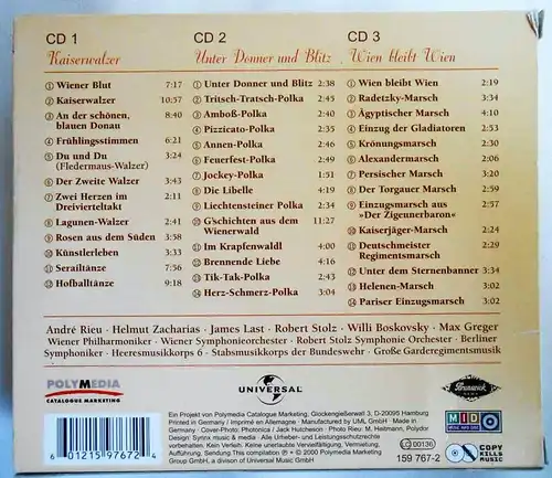 3CD Box Wiener Blut - Die schönsten Walzer, Märsche & Polkas (Universal) 2000