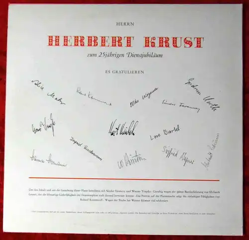 LP Herbert Krust Story - Zeitgeschichtliche Rückblende - (DGG) D 1962