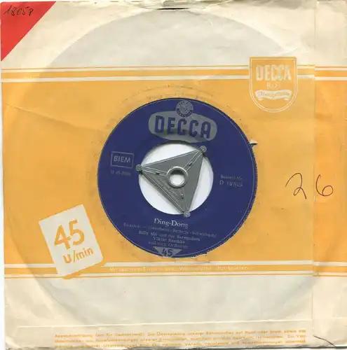 Single Billy Mo: Ding Dong (Decca D 18 849) D