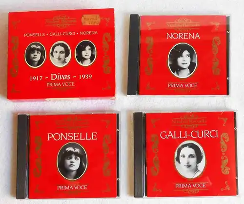 3CD Box Divas Ponselle Galli-Curci Norena - 1917 - 1939 (Nimbus) 1991