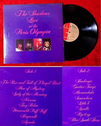 LP Shadows: Live at the Paris Olympia (EMI EMC 3095) UK 1975