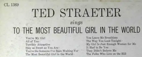 LP Ted Straeter: Sings To The Most Beautiful Girl in the World (Columbia CL1369)