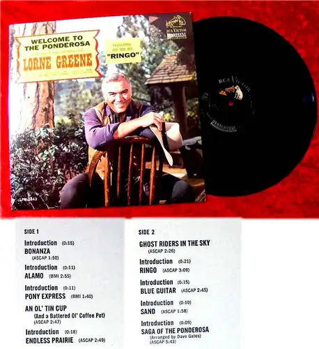 LP Lorne Greene: Welcome to the Ponderosa (RCA Victor LPM-2843) US 1964
