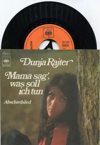 Single Dunja Rajter: Mama was soll ich tun (CBS S 8022) D 1972