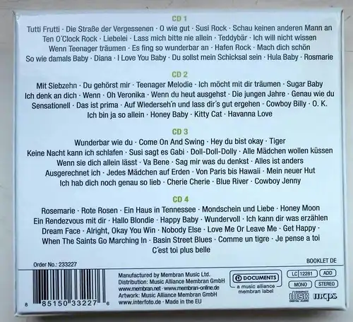 4CD Set Peter Kraus: Hits & Raritäten 1956 - 1960 (Membran)