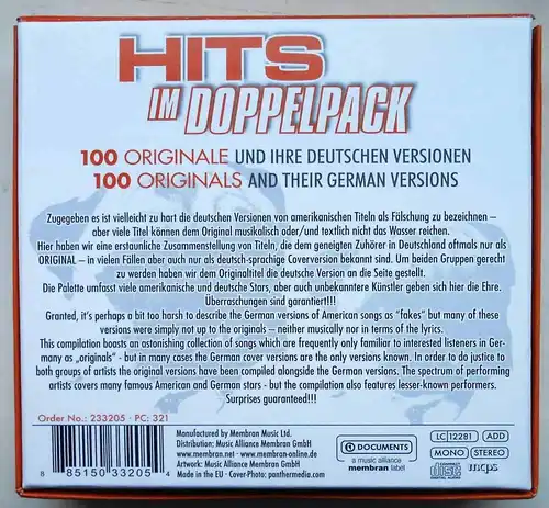 10CD Box Hits im Doppelpack - 100 Originale & ihre deutschen Versionen