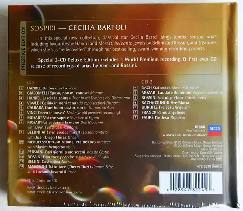 2CD Cecilia Bartoli: Sospiri (Decca) 2010