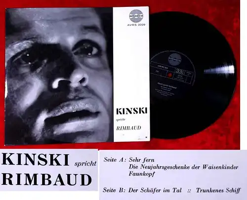 25cm LP Klaus Kinski spricht Rimbaud  (Amadeo AVRS 2029) A