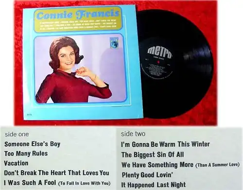 LP Connie Francis Metro Records US Pressung