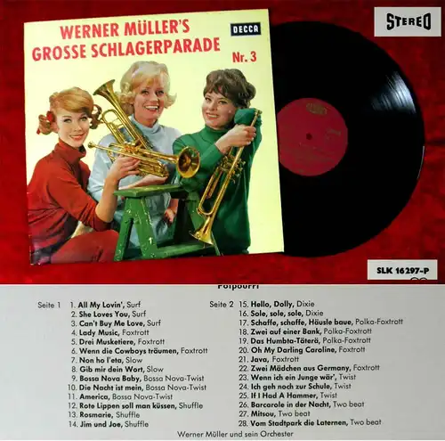 LP Werner Müller: Werner Müller´s grosse Schlagerparade Nr. 3 (Decca SLK 16 297)
