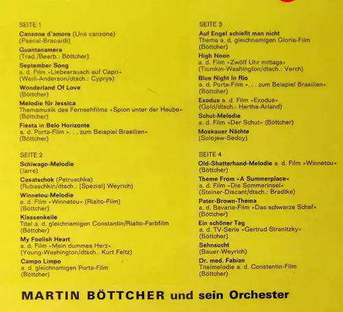 2LP Martin Böttcher: Portrait in Musik (Telefunken TS 3109/1-2) D