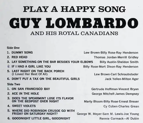 LP Guy Lombardo: Play A Happy Song (Decca DL 74371) US