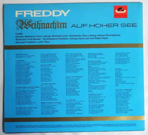 LP Freddy Quinn: Weihnachten auf hoher See (Polydor 46 781 HiFi) D 1963