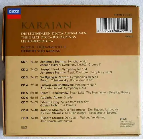 9CD Set Herbert von Karajan: Die legendären Decca Aufnahmen (Decca)