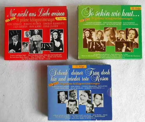 3 CD Boxen Goldene Schlagererinnerungen (EMI) (insg. 9 CD´s) 1930er - 1950er 