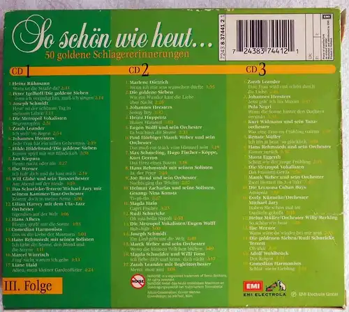 3 CD Boxen Goldene Schlagererinnerungen (EMI) (insg. 9 CD´s) 1930er - 1950er 