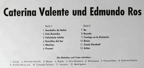LP Caterina Valente & Edmundo Ros (Decca BLK 16184-P) D