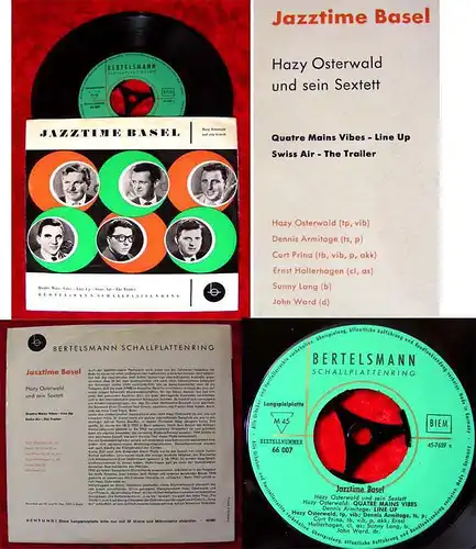EP Hazy Osterwald Sextett: Jazztime Basel 1955 Bertelsmann Schallplattenring