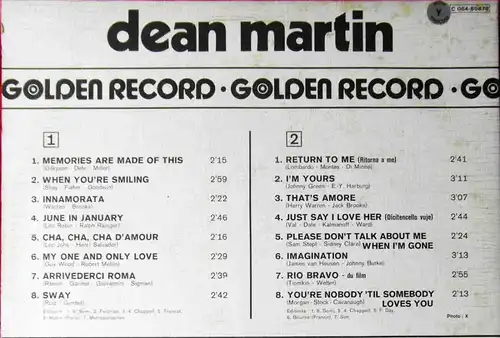 LP Dean Martin: Golden Record (Capitol 2C 064-80878) Frankreich
