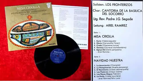 LP Los Fronterizos: Missa Criolla aus Argentinien (Philips 842 763 PY) NL