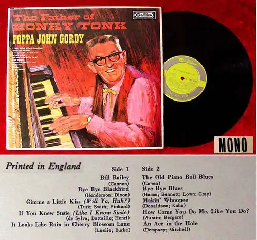 LP Poppa John Gordy: The Father of Honky Tonk (RCA Camden CDN 5129) UK 1965