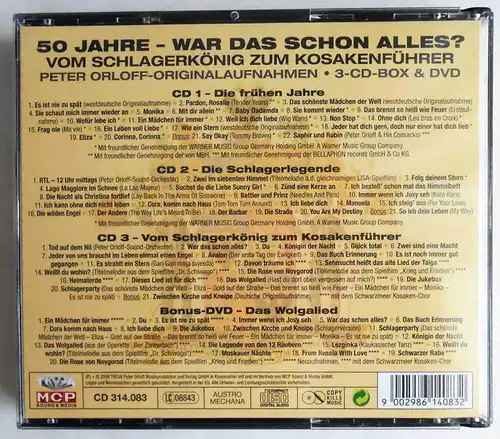 3CD + Bonus DVD Peter Orloff: Goldene Jubiläums Edition - 50 Jahre auf der Bühne