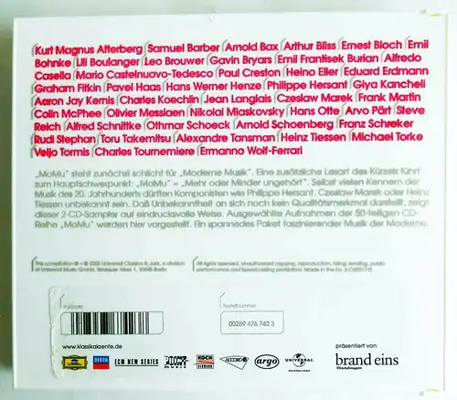 2CD MoMu - Meisterwerke des 20. Jahrhunderts - Moderne Musik - (2005)