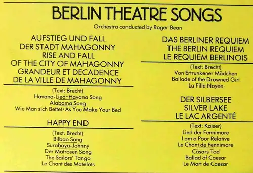 2LP Box Kurt Weill / Lotte Lenya: Dreigroschenoper / Berlin Theatre Songs (CBS)