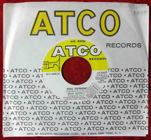 Single Iron Butterfly: Soul Experience (Atco 45-6647) US 1969