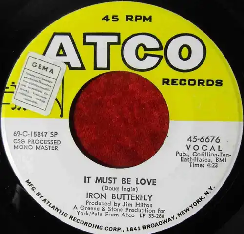 Single Iron Butterfly: In The Time Of Our Lives (Atco 45-6676) US 1969