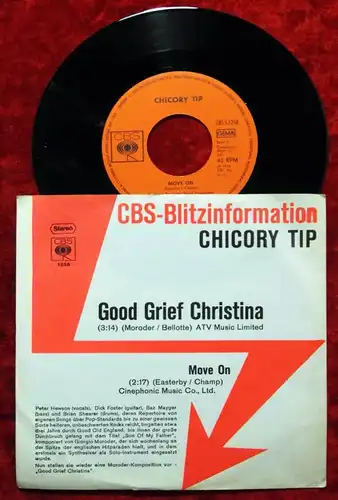 Single Chicory Tip: Good Grief Christina (CBS 1258) D 1973 Musterplatte