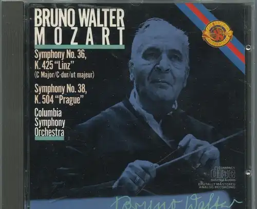 CD Bruno Walter: Mozart Symphony No. 36 & 38 (CBS) 1985