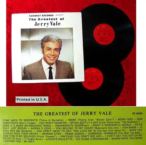 2LP Jerry Vale: The Greatest Of Jerry Vale (Fairway) US 1977