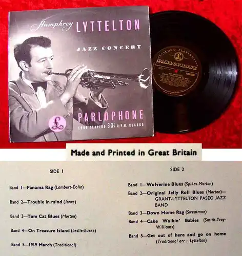 25cm LP Humphrey Lyttelton: Jazz Concert (Parlophone PMD 1006) UK