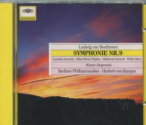 CD Herbert von Karajan: Beethoven Symphonie Nr. 9 Janowitz Kmentt Berry (DGG)