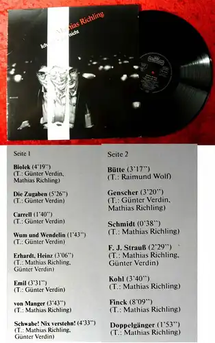 LP Mathias Riechling: Ich bin´s gar nicht (Intercord 160 186) D 1983