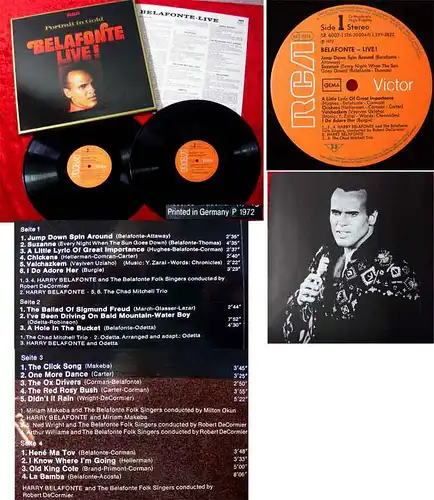 2LP Harry Belafonte Live! 1960 Portrait in Gold