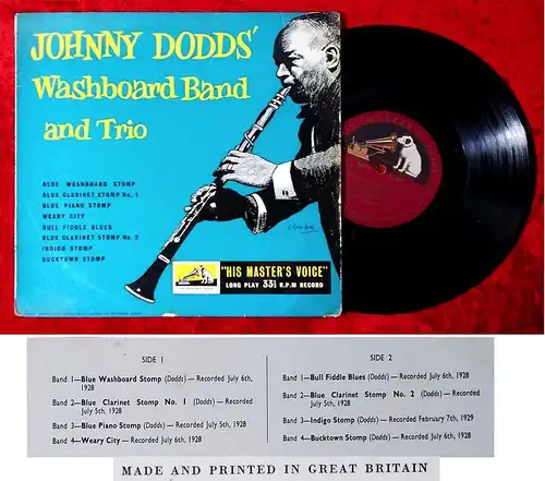 25cm LP Johnny Dodd´s Washboard Band & Trio (HMV DLP 1073) UK