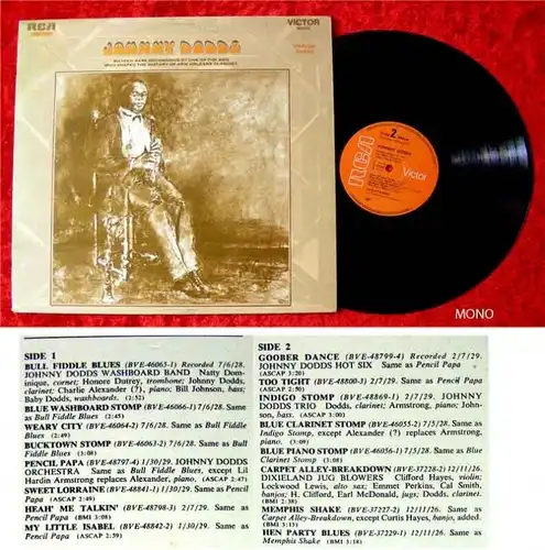 LP Johnny Dodds Sixteen Rare Recordings