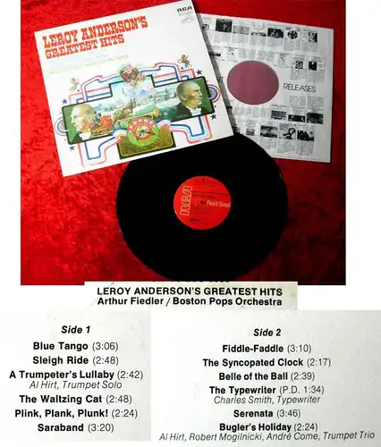 LP Arthur Fiedler/Boston Pops: Leroy Anderson´s Greatest Hits (RCA LSC-5006) US